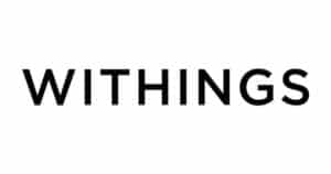 Withings logo in bold black text representing a leader in health-focused technology.